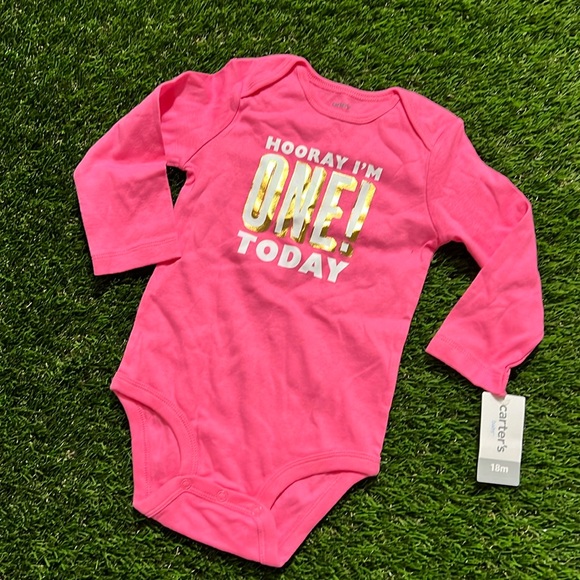 Carters Bodysuit - Hooray I’m ONE Today! - Picture 1 of 3
